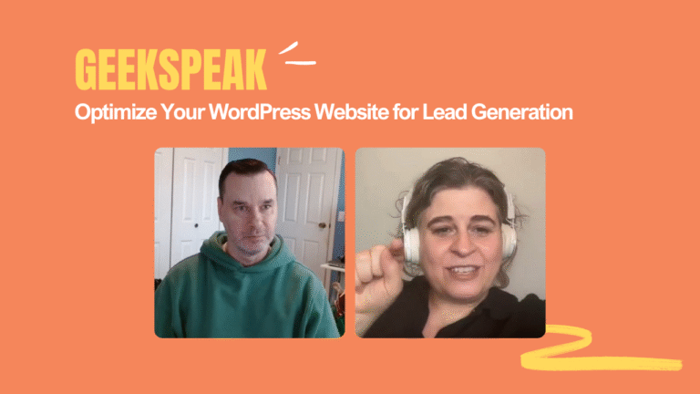 Greg and Rina talking about how to Optimize Your WordPress Website for Lead Generation.