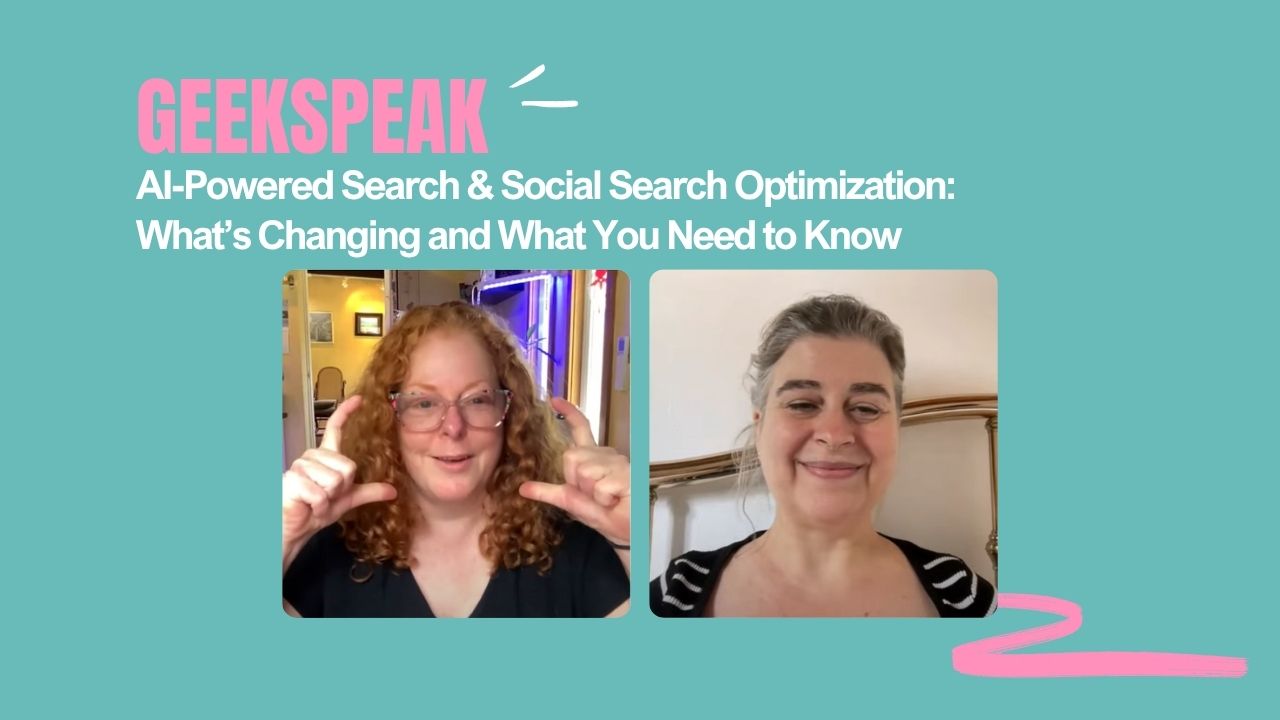 Podcasters Pip and Rina ready to chat about AI-Powered Search on platforms like TikTok and Instagram and how this is shifting content strategy.